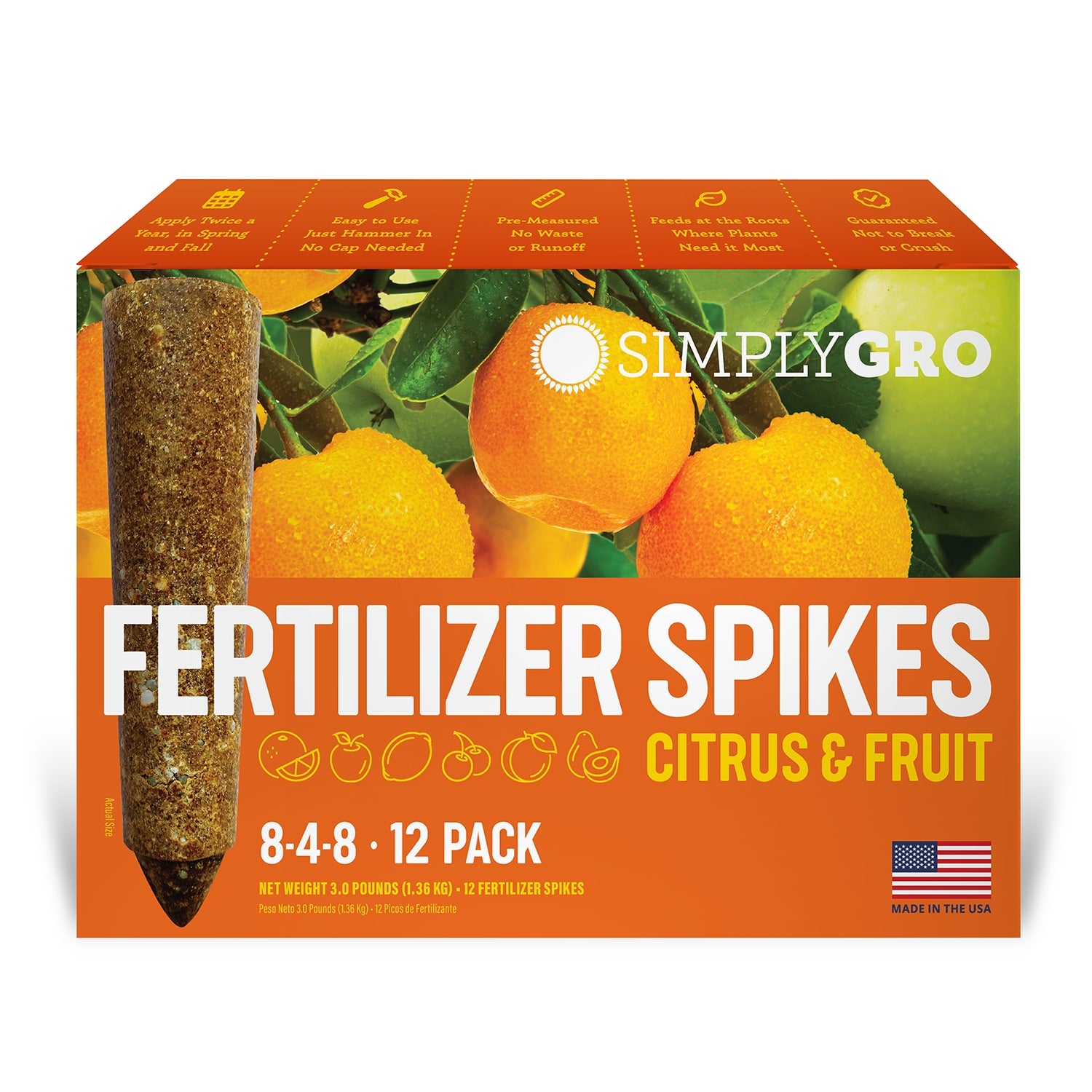 fertilizer spikes for newly planted trees SimplyGro Fertilizer Spikes for Citrus & Fruit Trees & Shrubs 12 Spikes