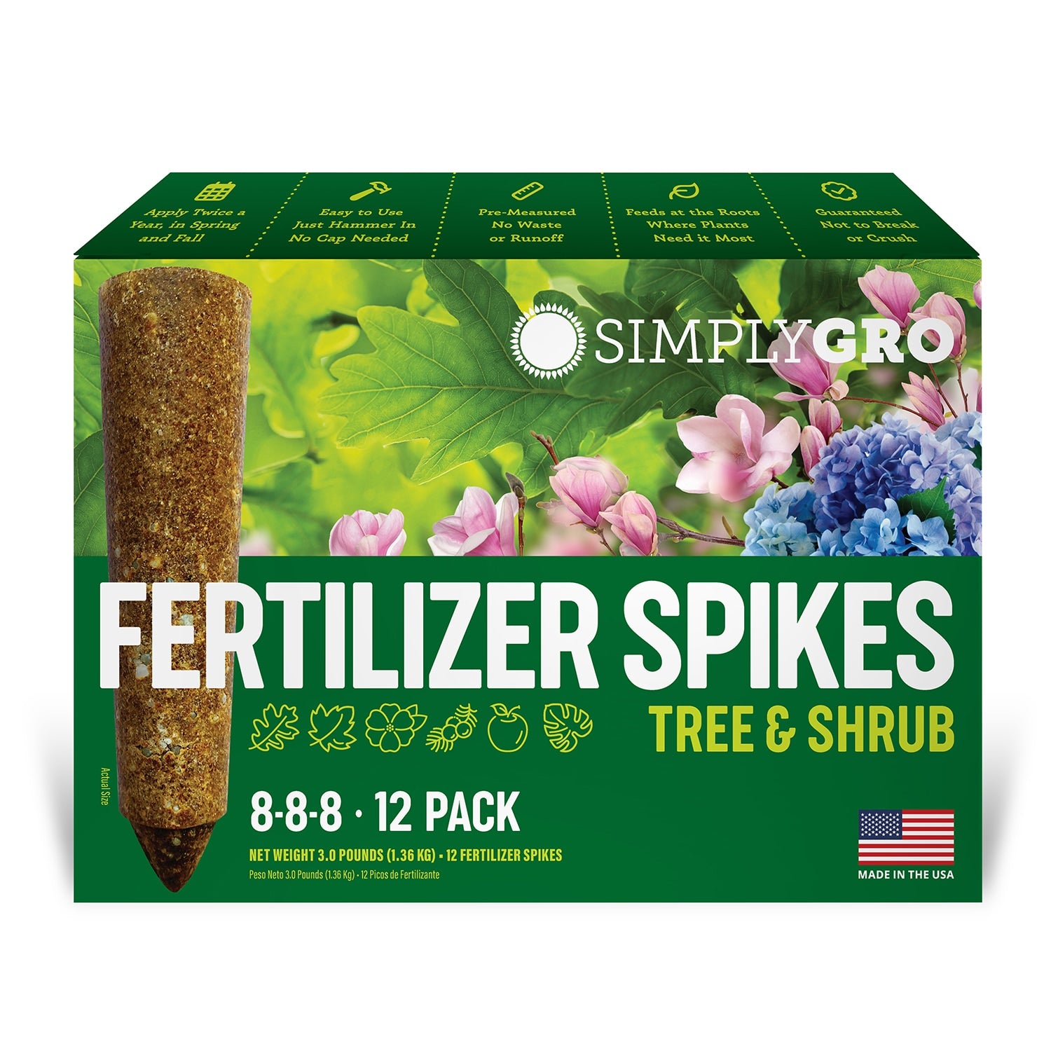 easy green plant fertilizer SimplyGro Fertilizer Spikes for Trees & Shrubs 12 Spikes