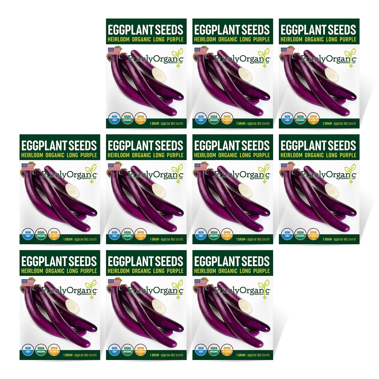 Purely Organic Long Purple Eggplant Seeds - USDA Organic