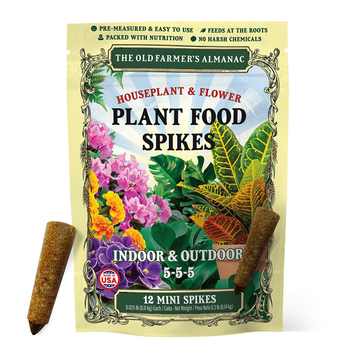 plant food indoor The Old Farmer's Almanac Houseplant & Flower Plant Food Spikes (12 Mini Spikes)