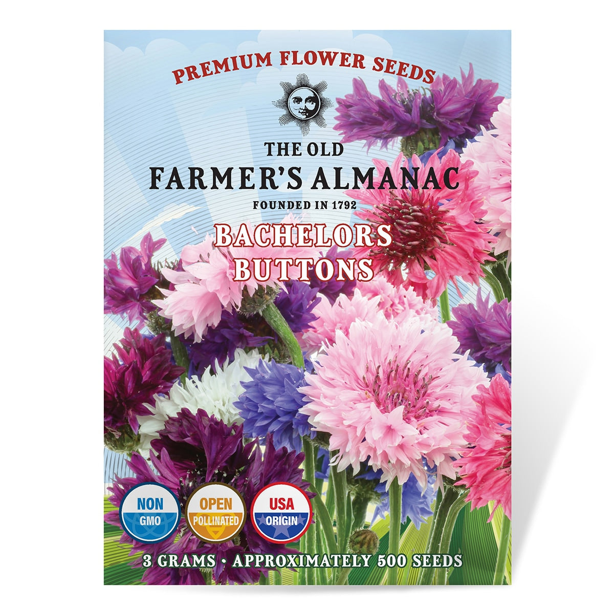 old fashioned flower seeds The Old Farmer's Almanac Bachelors Button Seeds – SimplyGro