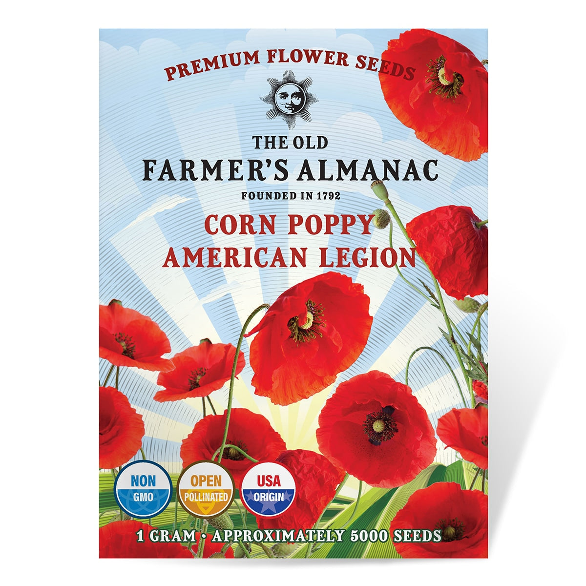 poppy flower seed packets The Old Farmer's Almanac Poppy Seeds (American Legion) - Approx 5000 Flower Seeds