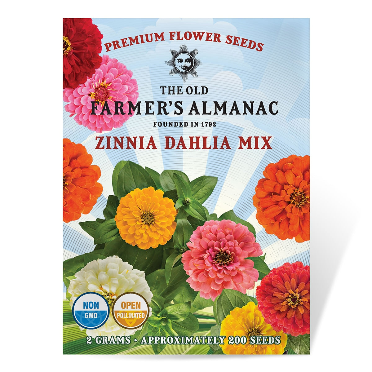 dahlia zinnia seeds The Old Farmer's Almanac Dahlia Mix Zinnia Seeds