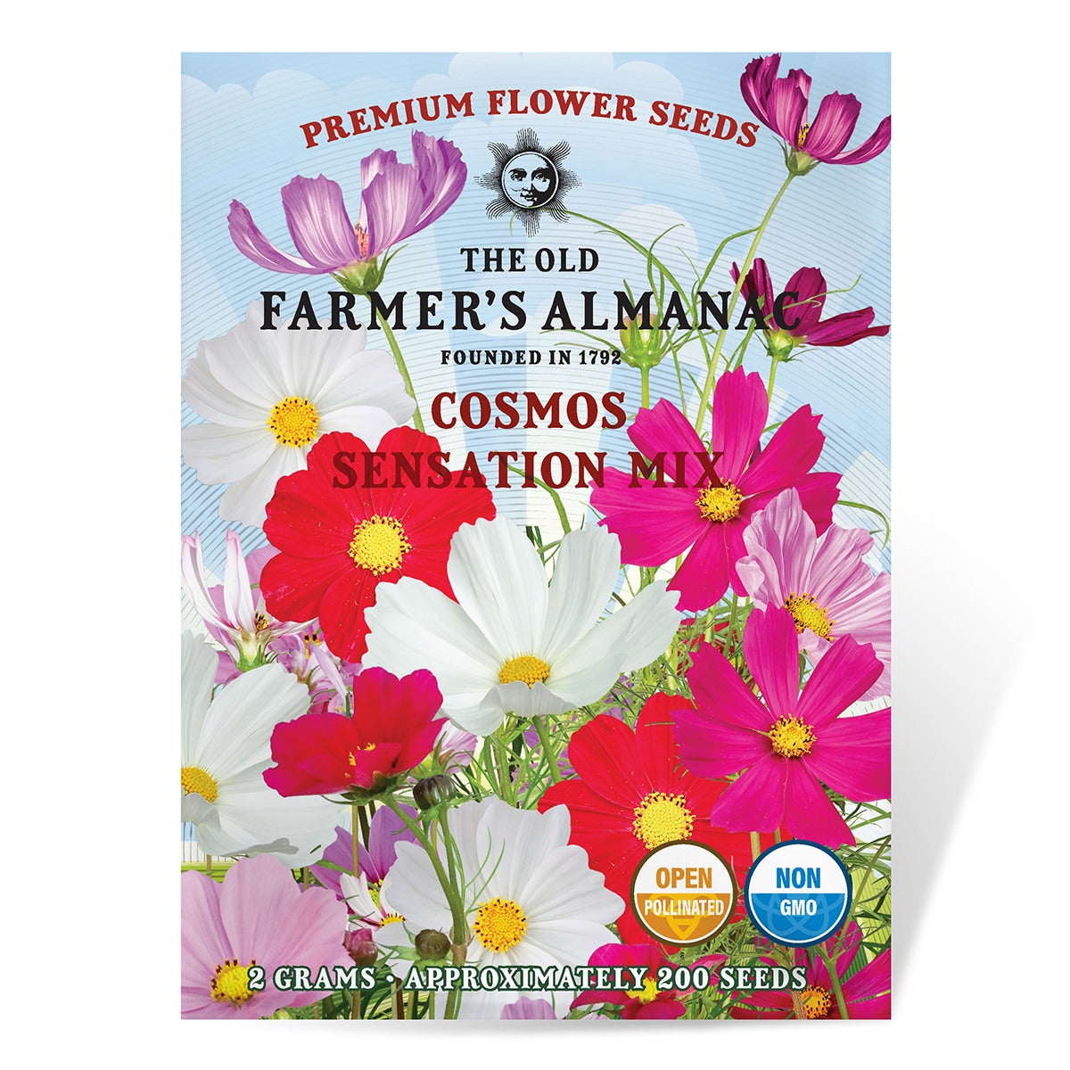 spring flower seed packets The Old Farmer's Almanac Cosmos Sensation Mix Seeds 1 Packet (2 Grams