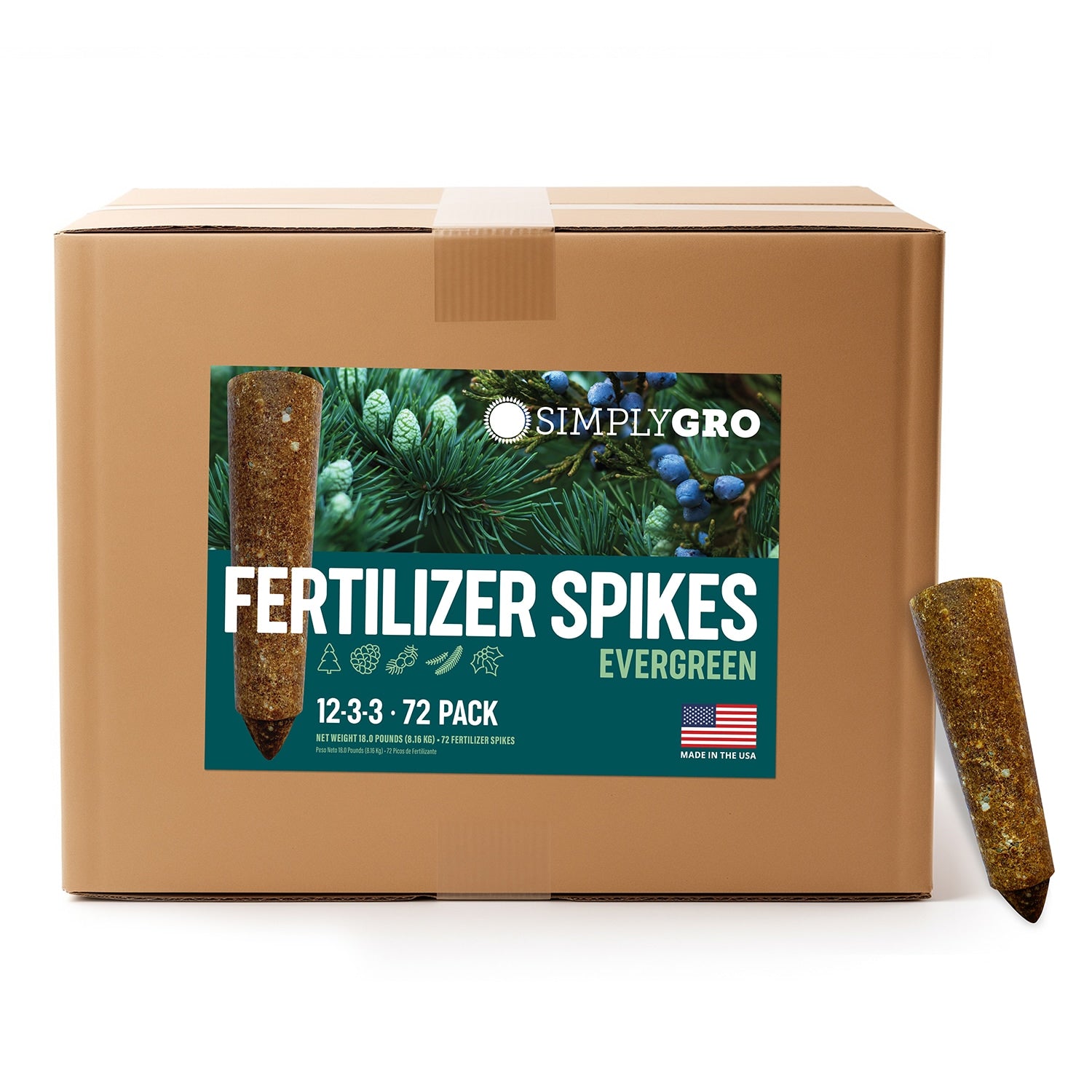 evergreen plant fertilizer SimplyGro Fertilizer Spikes for Evergreen Trees & Shrubs 72 Spikes