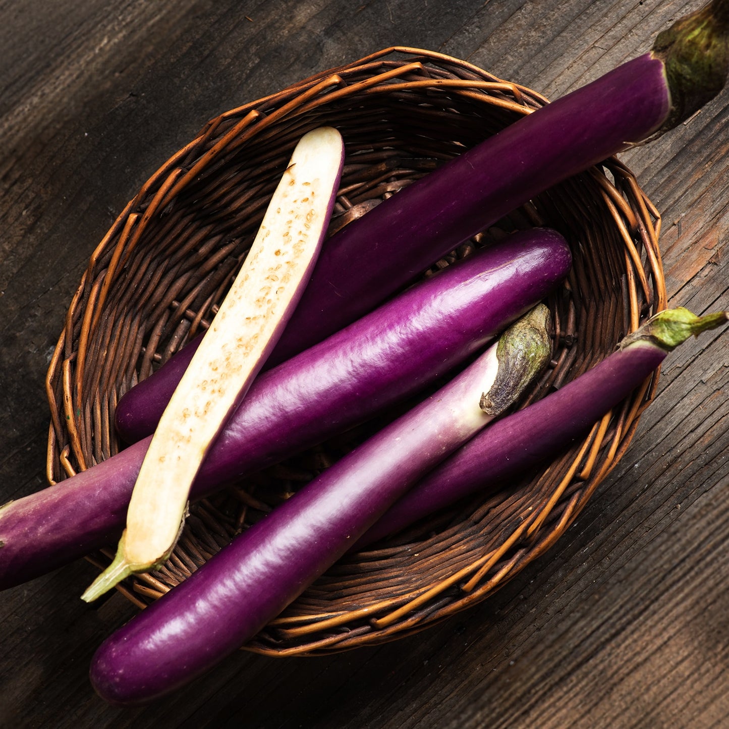 Purely Organic Long Purple Eggplant Seeds - USDA Organic