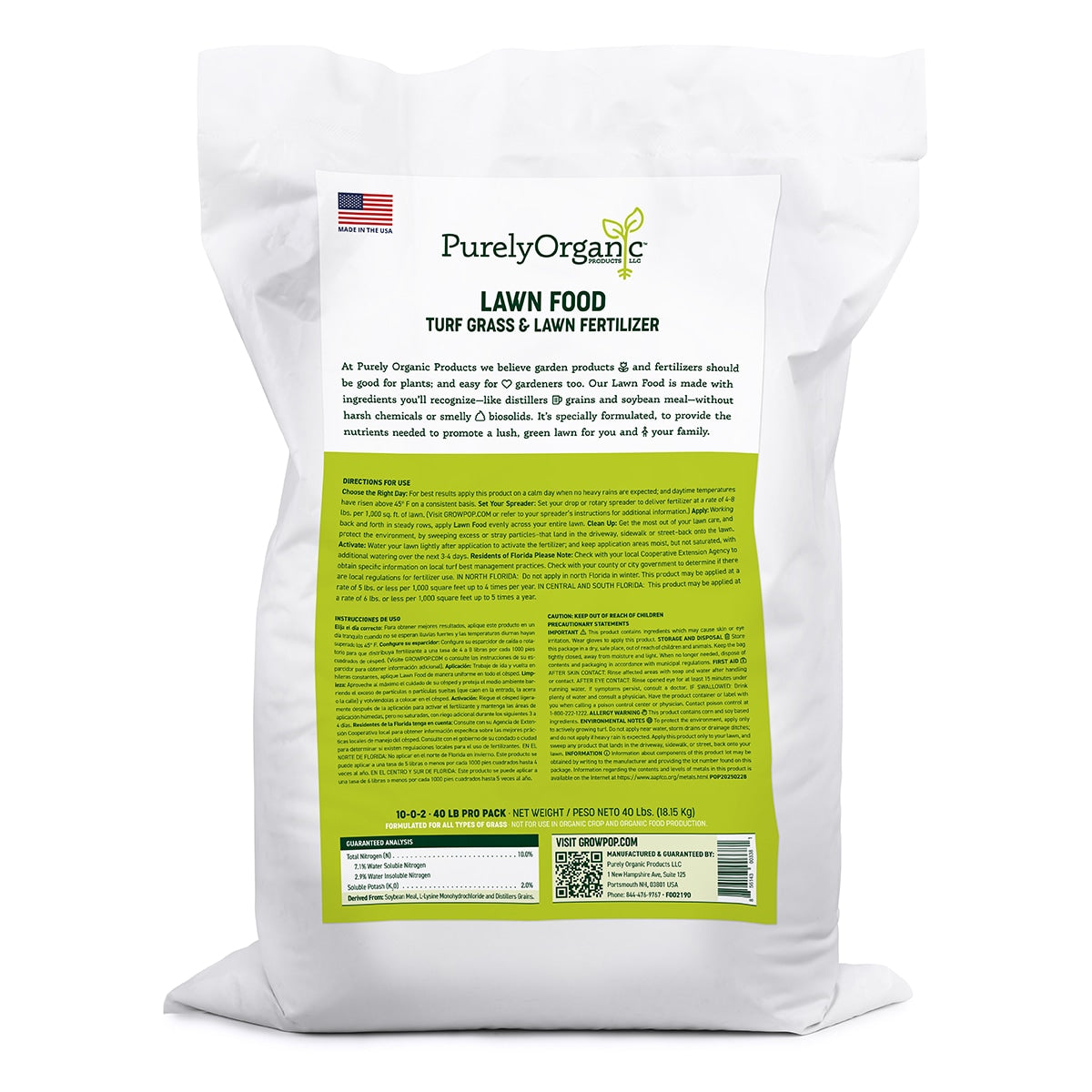 plant based organic lawn fertilizer Purely Organic Products Lawn Food 10-0-2 - Pro Bag (40 Lbs