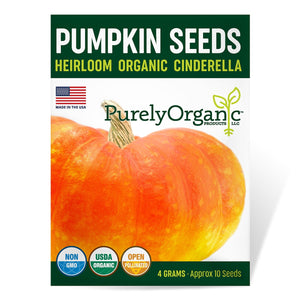 Purely Organic Cinderella Pumpkin Seeds - USDA Organic, Non-GMO, Open Pollinated, Heirloom, USA Origin, Vegetable Seeds