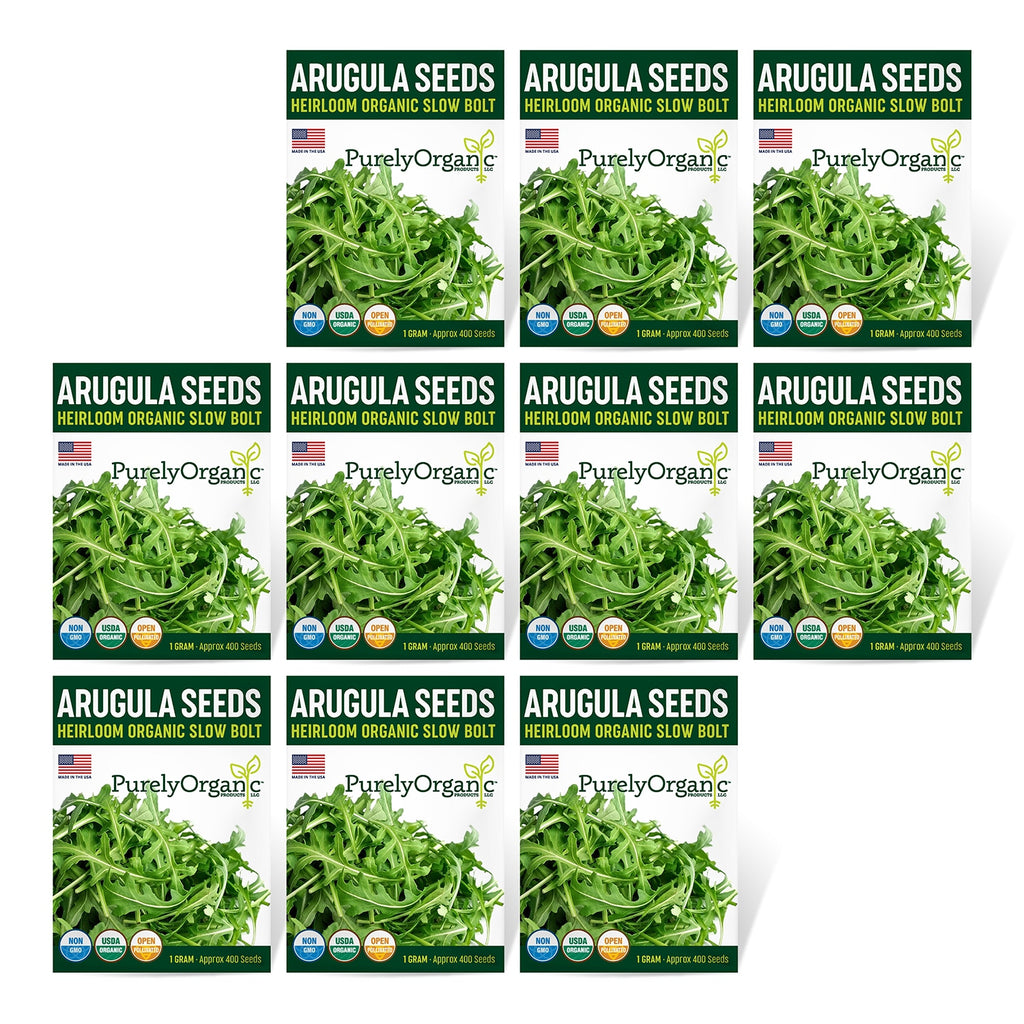 Purely Organic Slow Bolt Arugula Seeds - USDA Organic