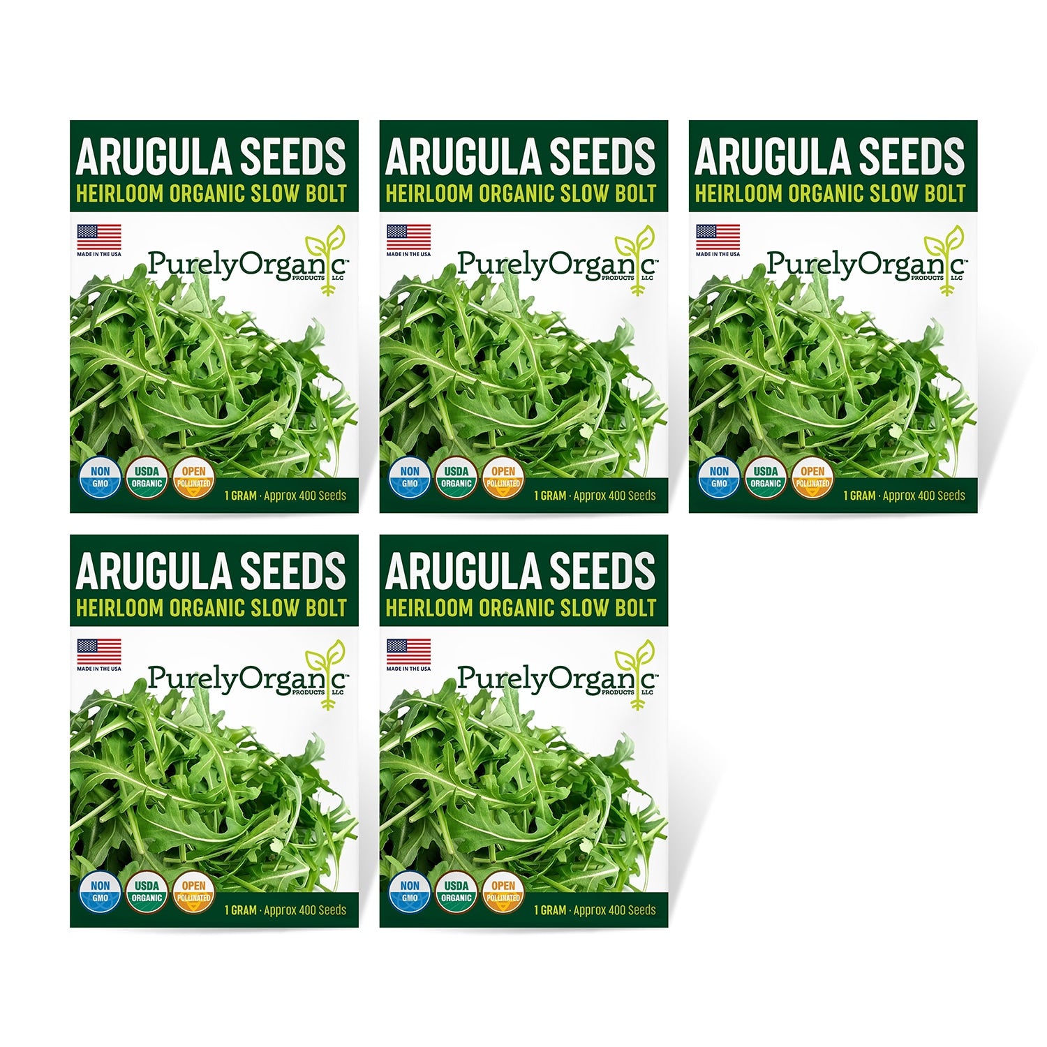 5 Pack of Purely Organic Products 
Arugula