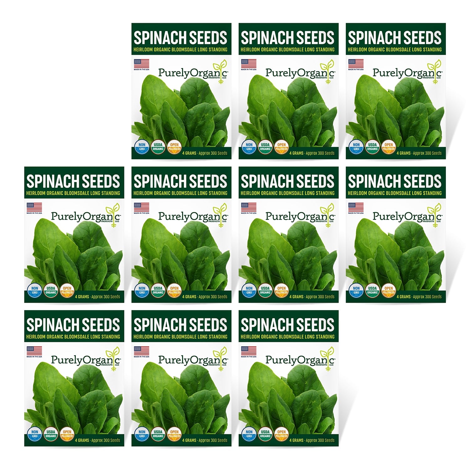 5 Pack of Purely Organic Products Spinach