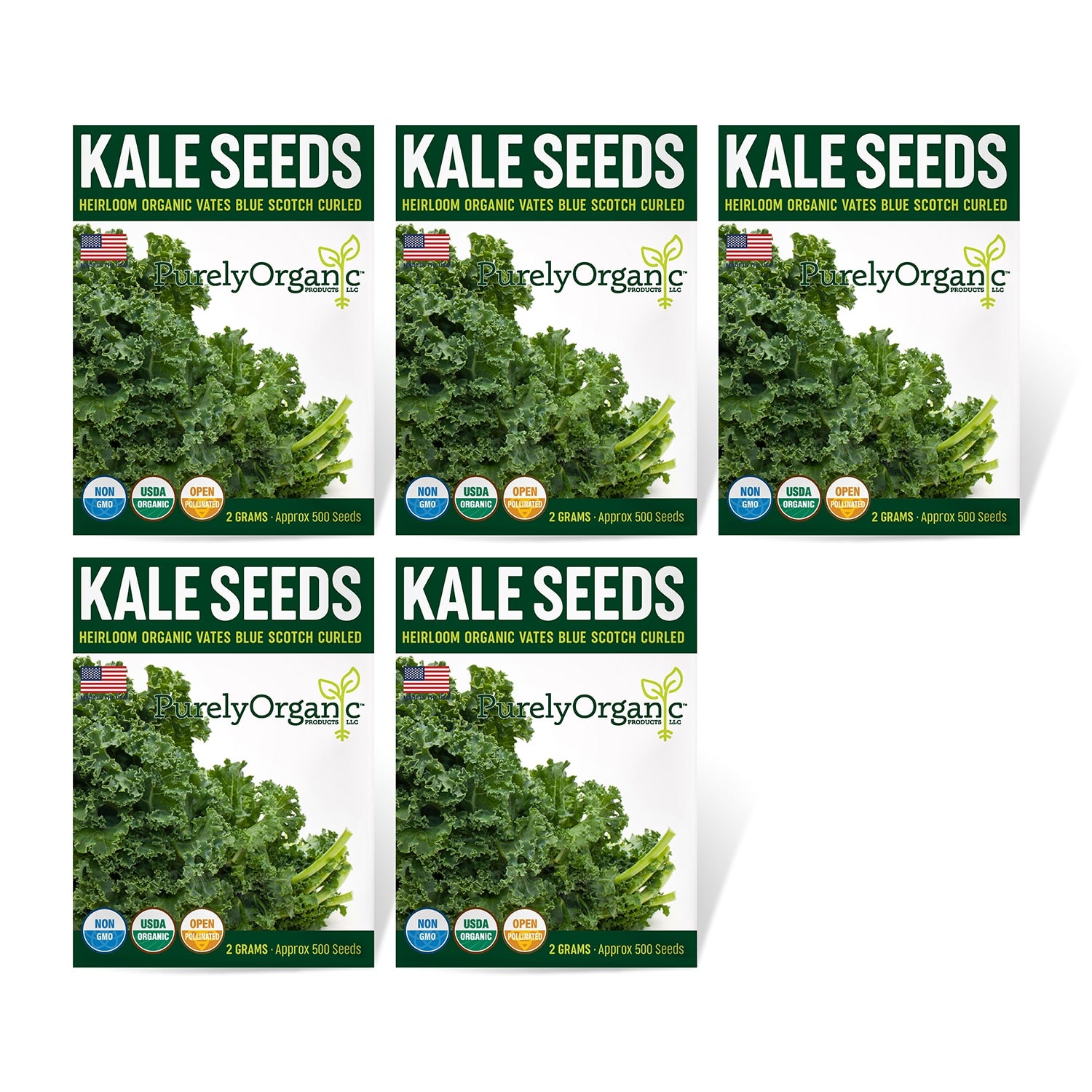 5 Pack of Purely Organic Products Kale
