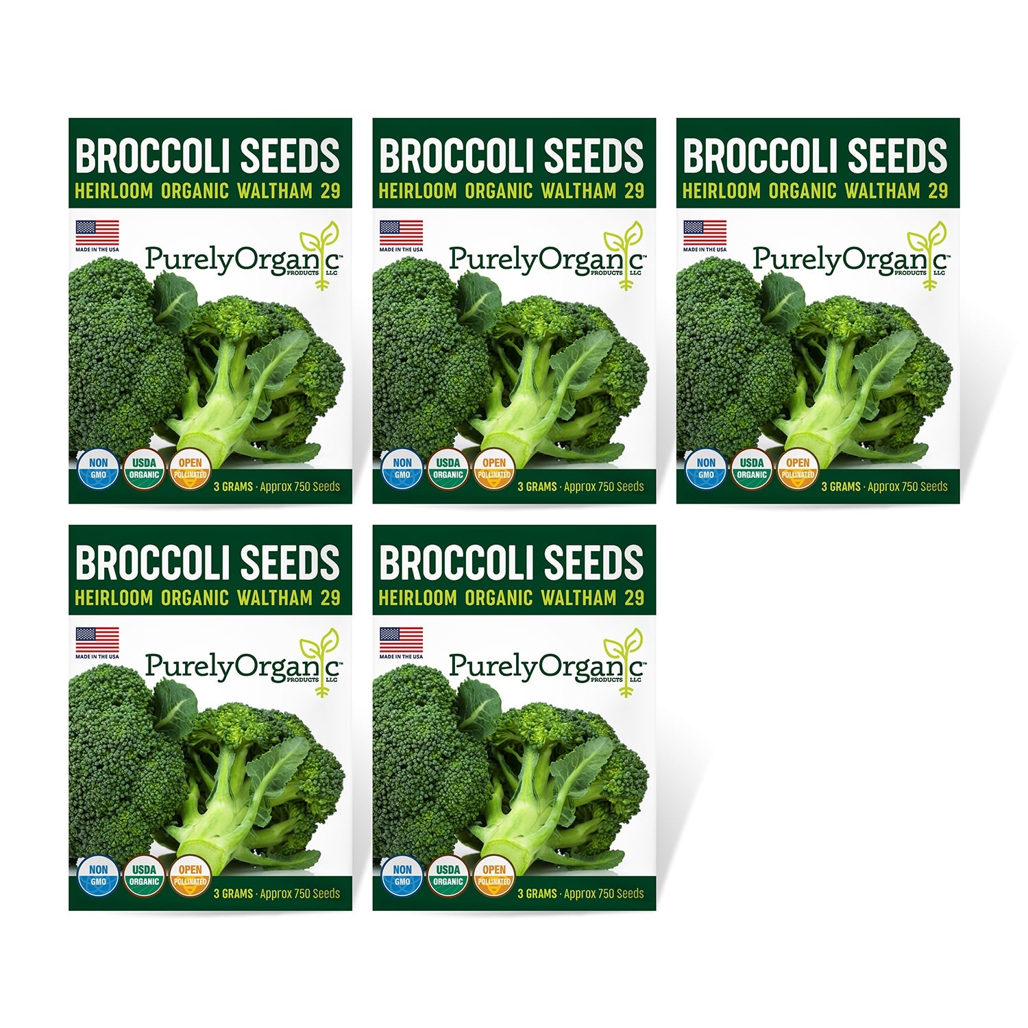 5 Pack of Purely Organic Products 
Broccoli