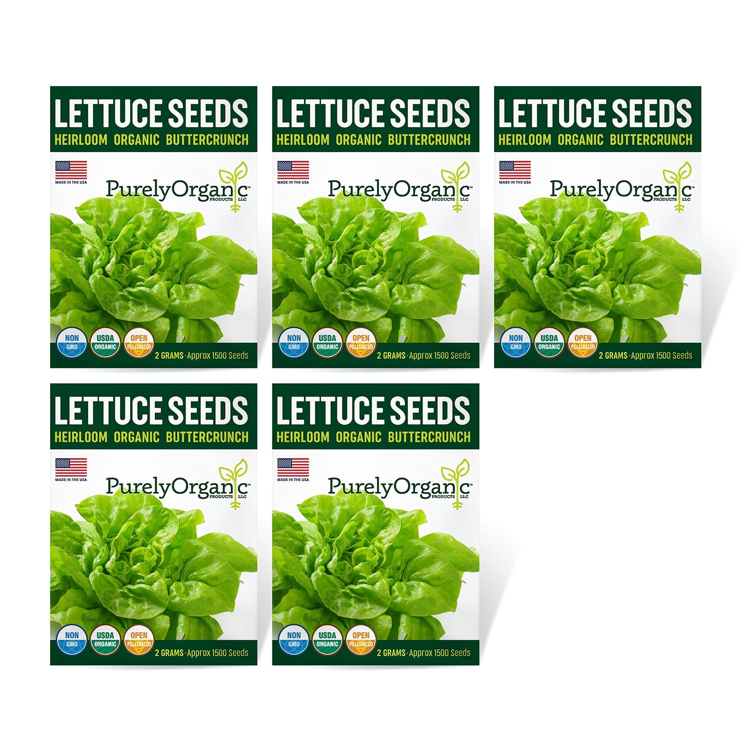 planting buttercrunch lettuce seeds Purely Organic Buttercrunch Lettuce Seeds - USDA Organic - 5 Packets (10  Grams