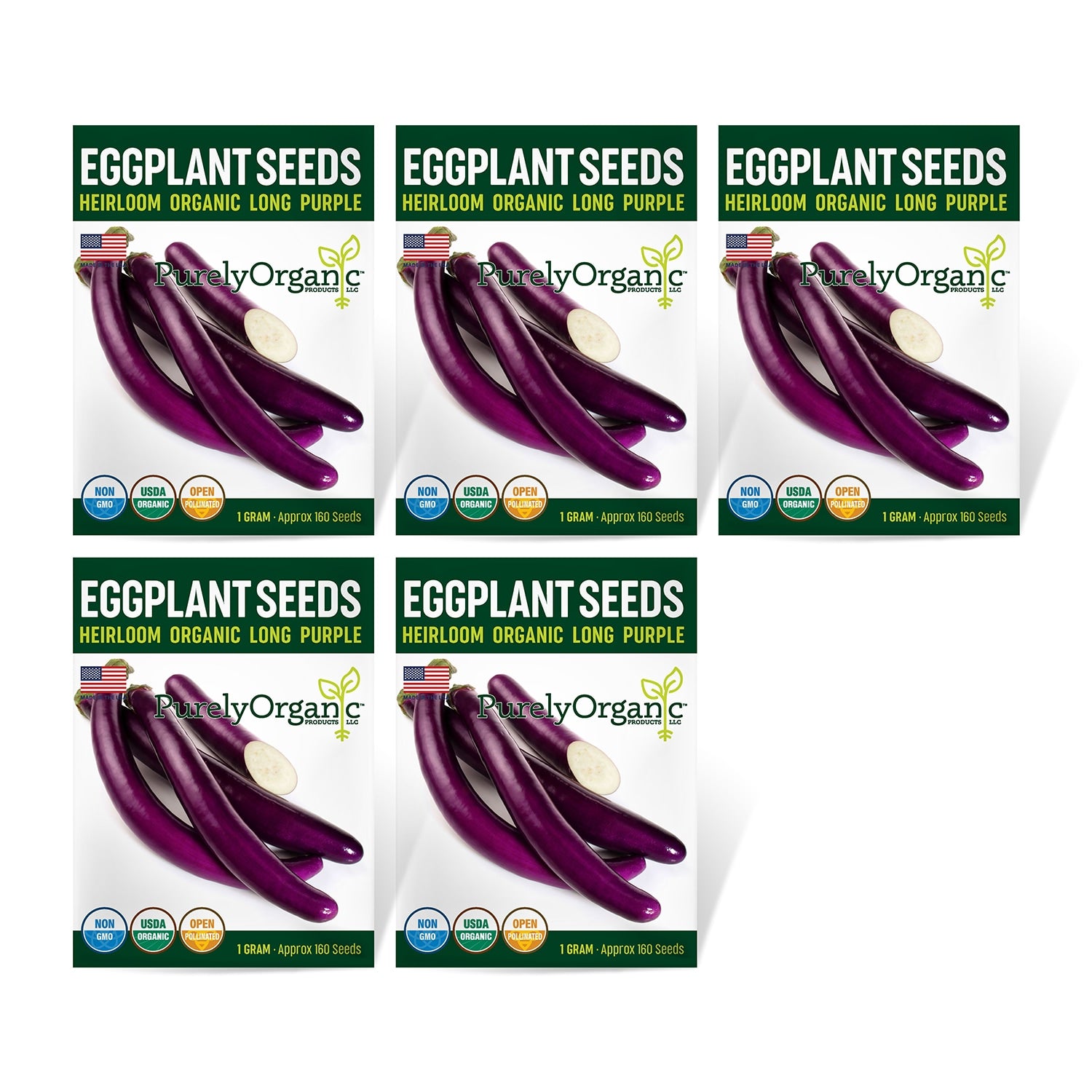 5 Pack of Purely Organic Products Eggplant