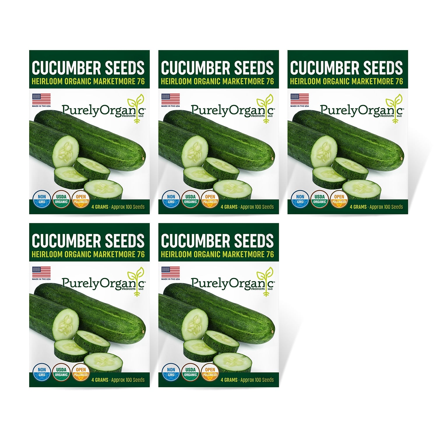 5 Pack of Purely Organic Products Cucumber