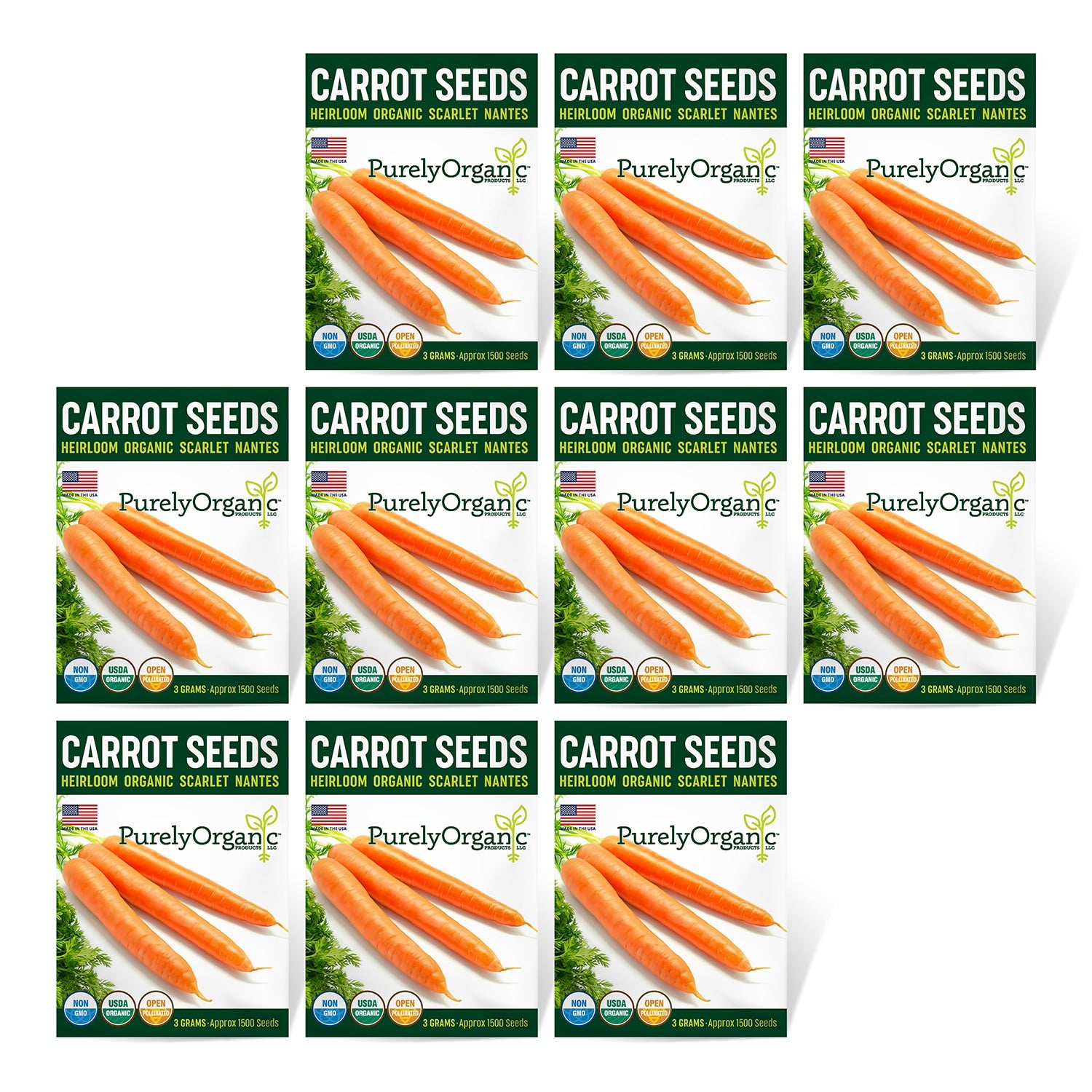 10 Pack of Purely Organic Products Carrots
