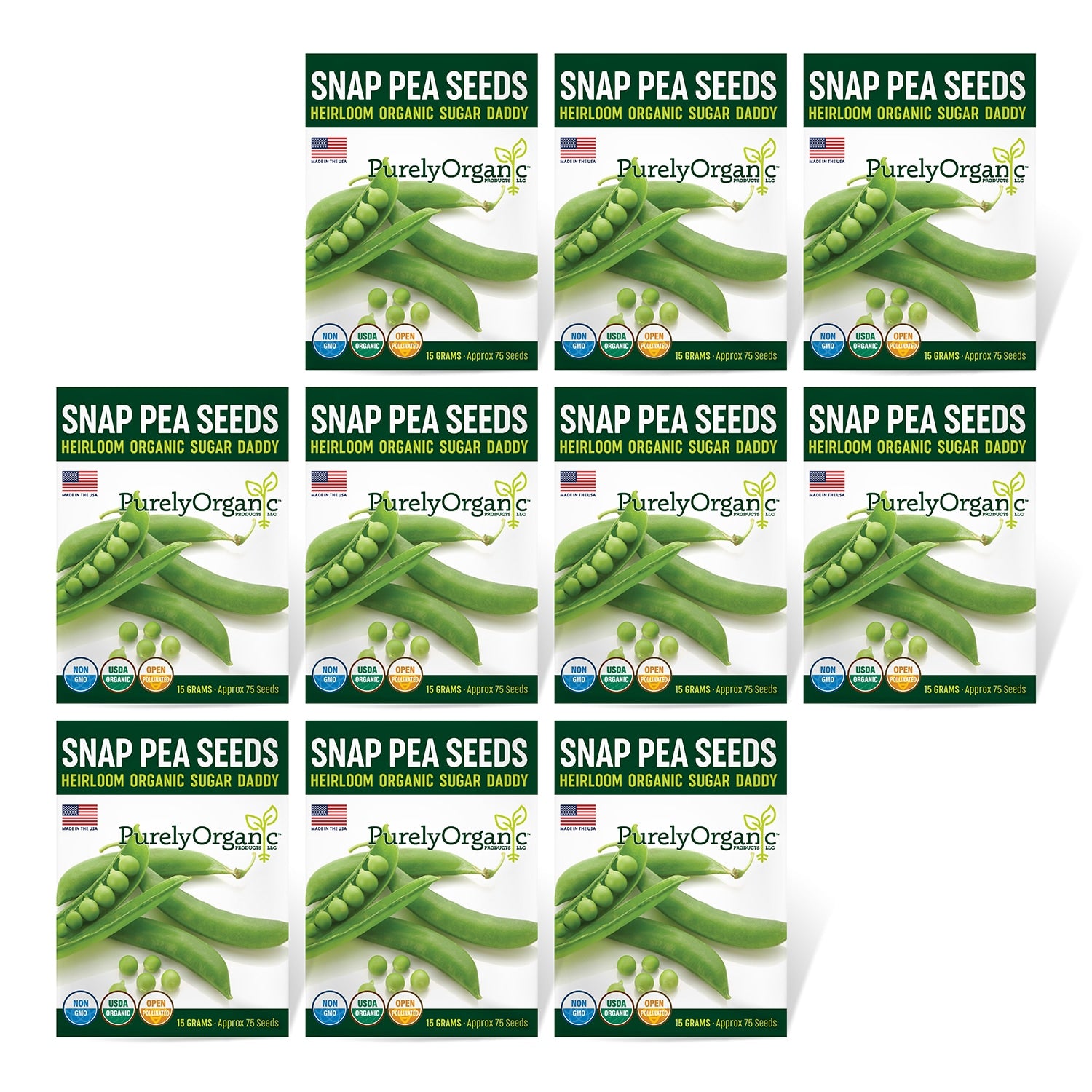 10 Pack of Purely Organic Products Snap Peas