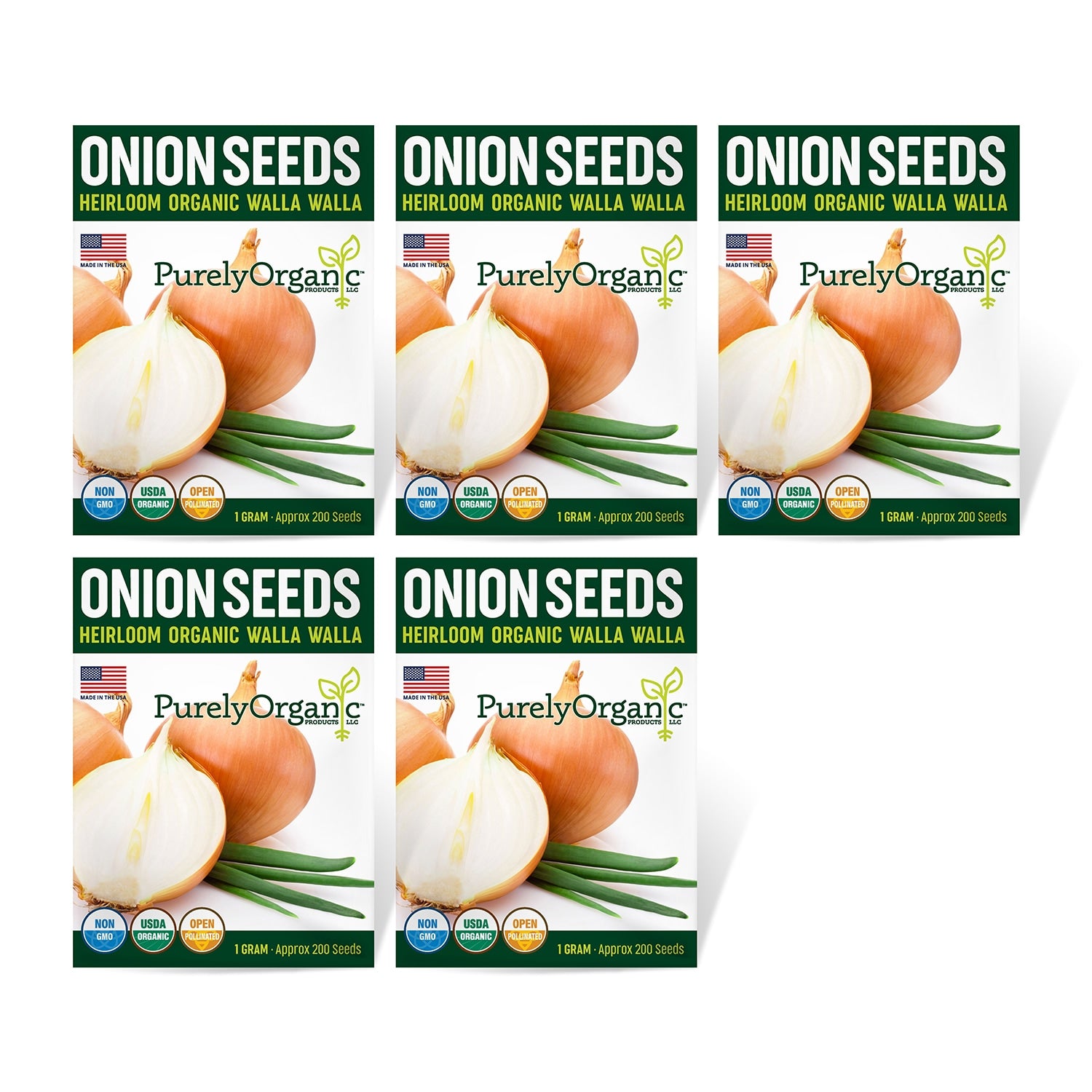 5 Pack of Purely Organic Products Walla Walla Onions