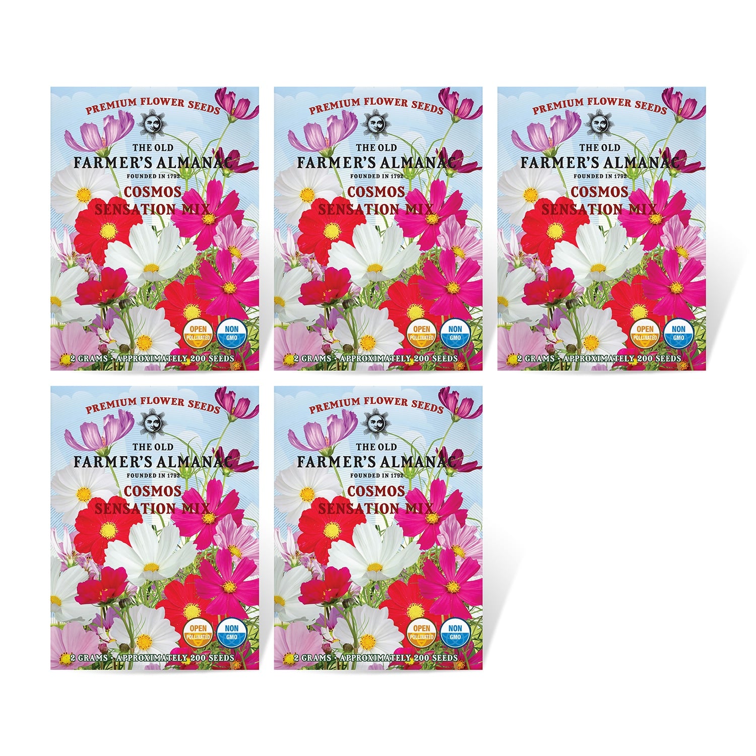 cosmos flower seeds online The Old Farmer's Almanac Cosmos Sensation Mix Seeds 5 Packets (10 Grams