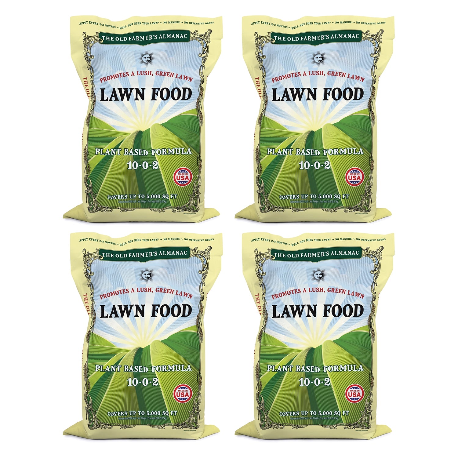 4 Bags of The Old Farmer's Almanac Lawn Food Fertilizer