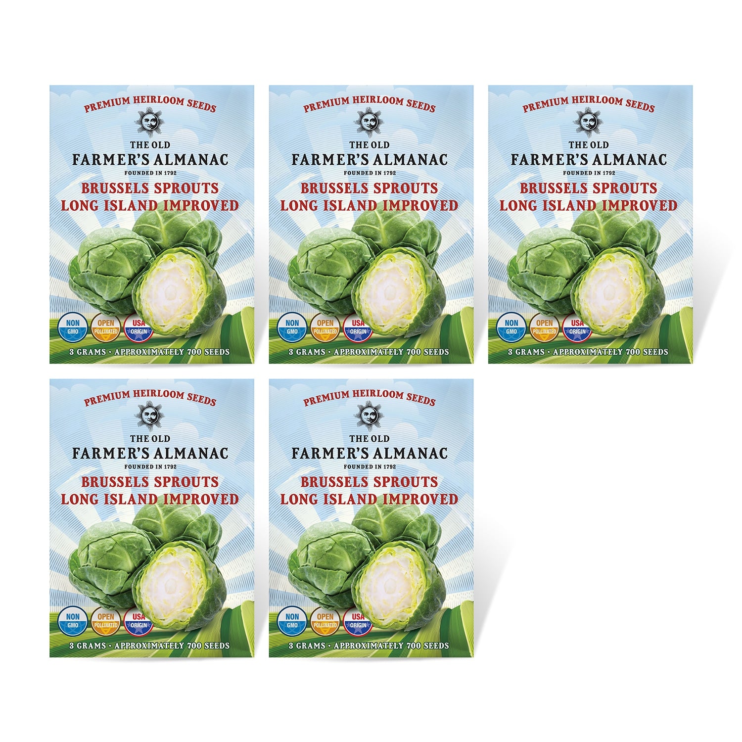 5 Pack of The Old Farmer's Almanac 
Brussel Sprouts