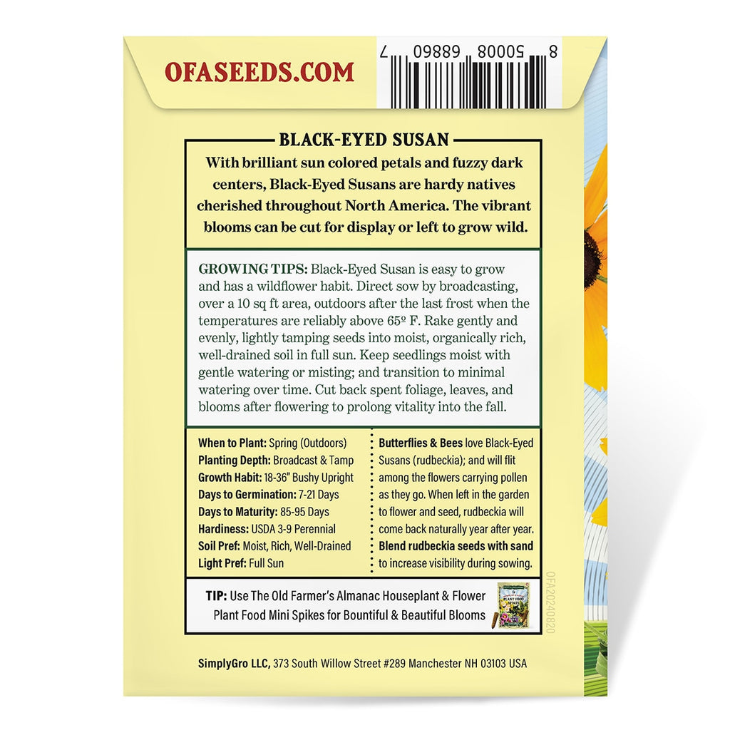 black eyed susan seed planting instructions The Old Farmer's Almanac Rudbeckia Black Eyed Susan Seeds – SimplyGro