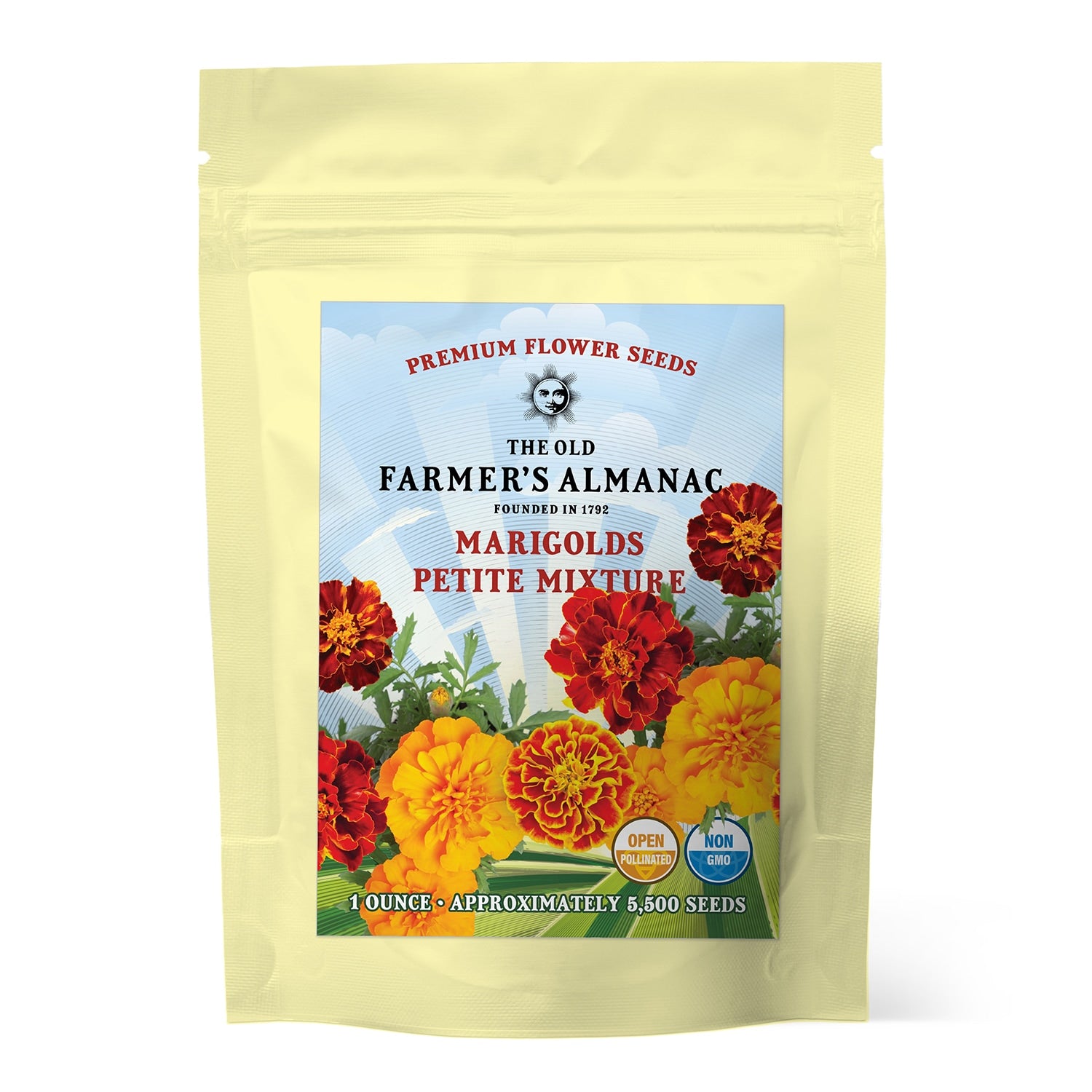 The Old Farmers Almanac Petite Mix Marigold Seeds 1-Ounce Bag