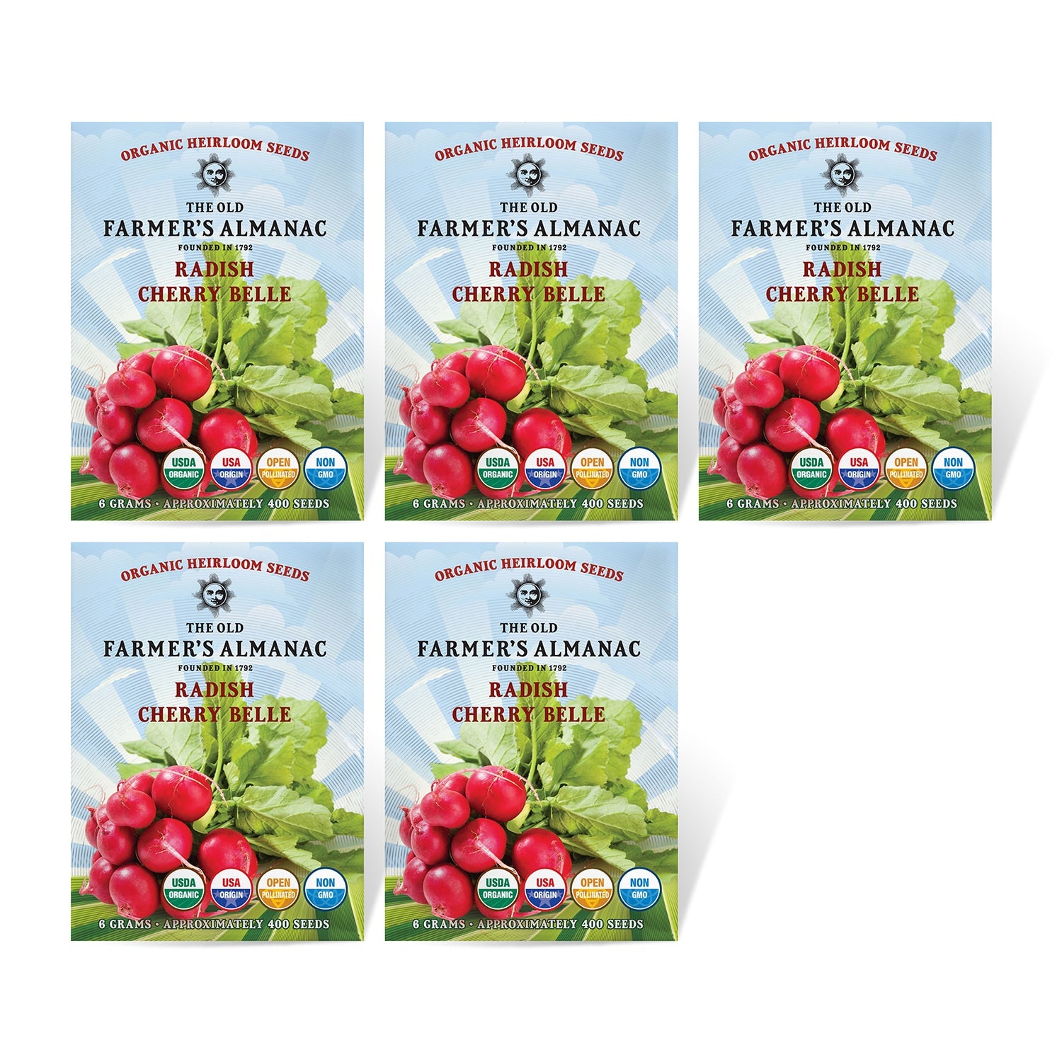 5 Pack The Old Farmer's Almanac Radish