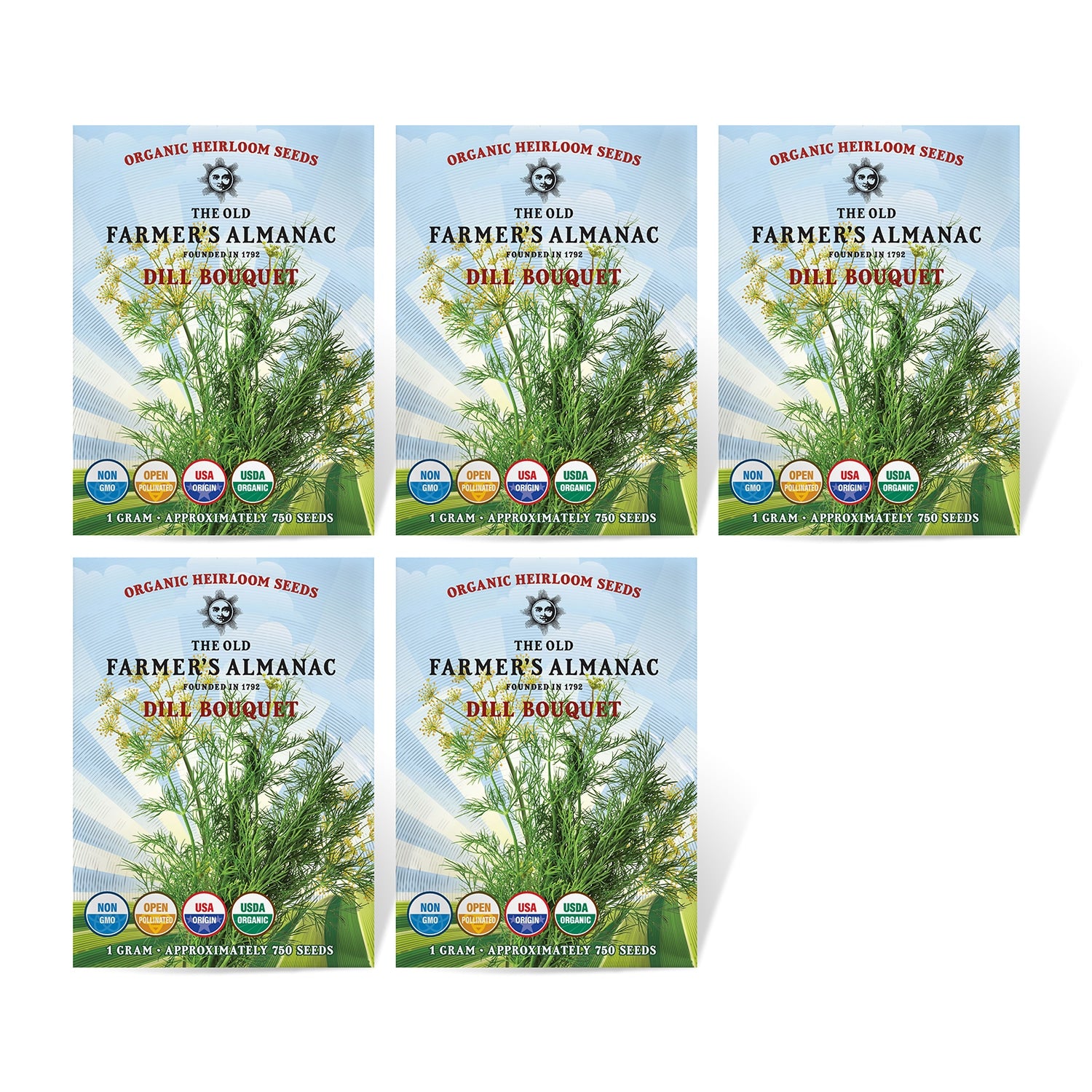  Set of 5 The Old Farmer's Almanac Dill