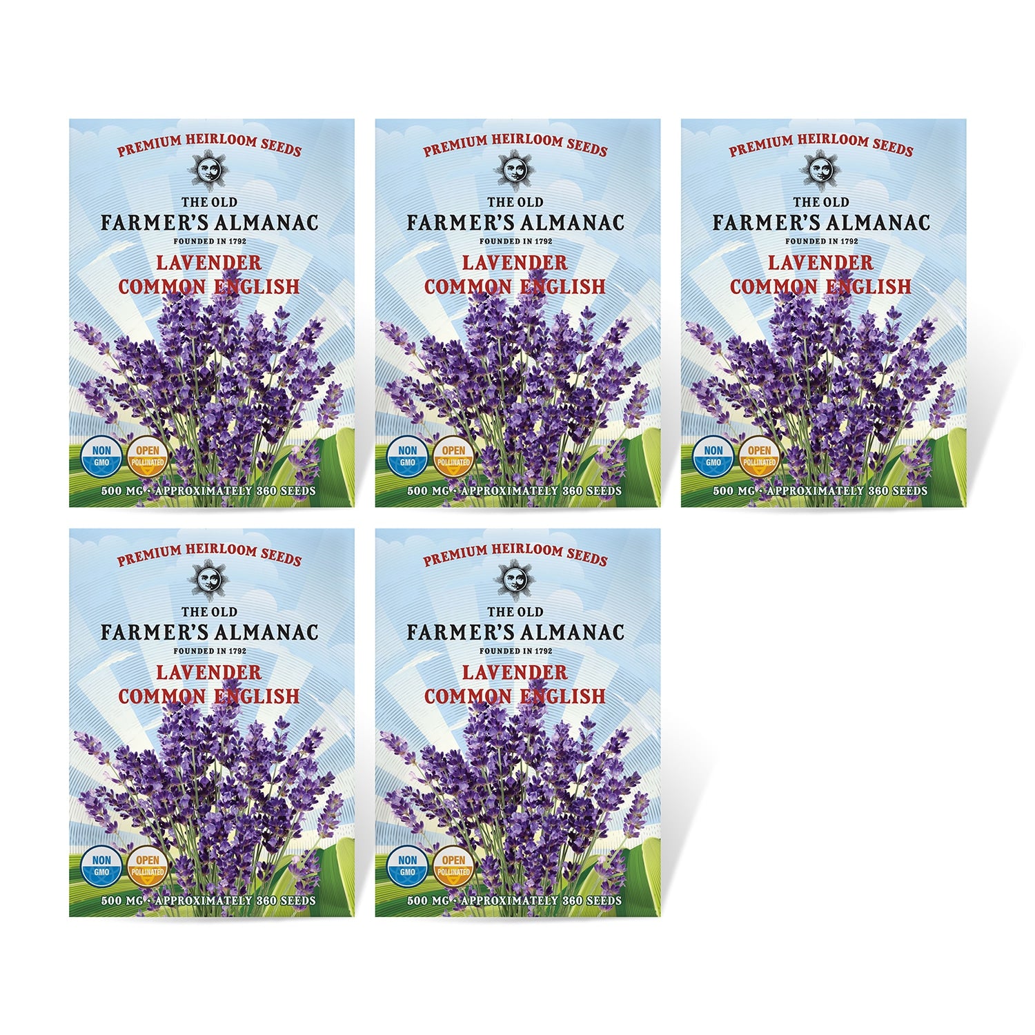 Set of 5 The Old Farmer's Almanac Lavender Seeds