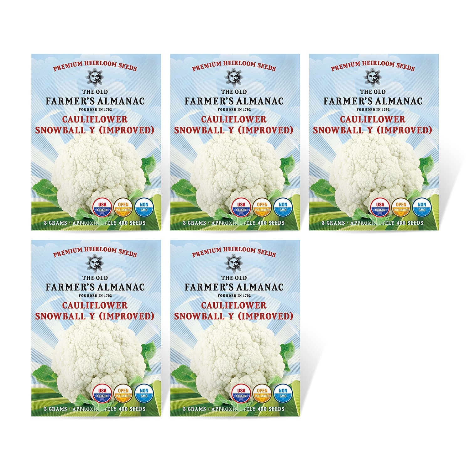 5 Pack of The Old Farmer's Almanac Cauliflower 