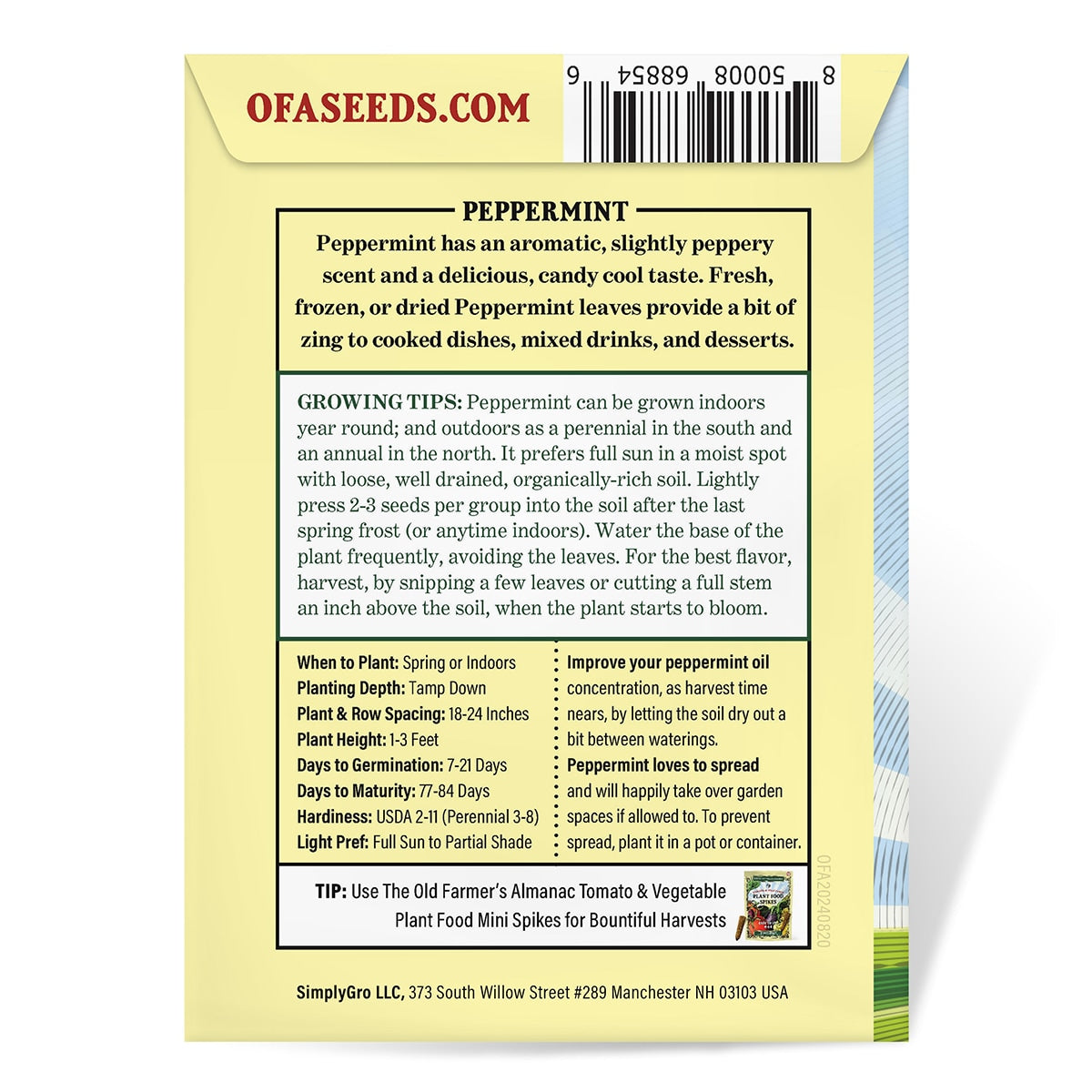 The Old Farmer's Almanac Heirloom Peppermint Seeds