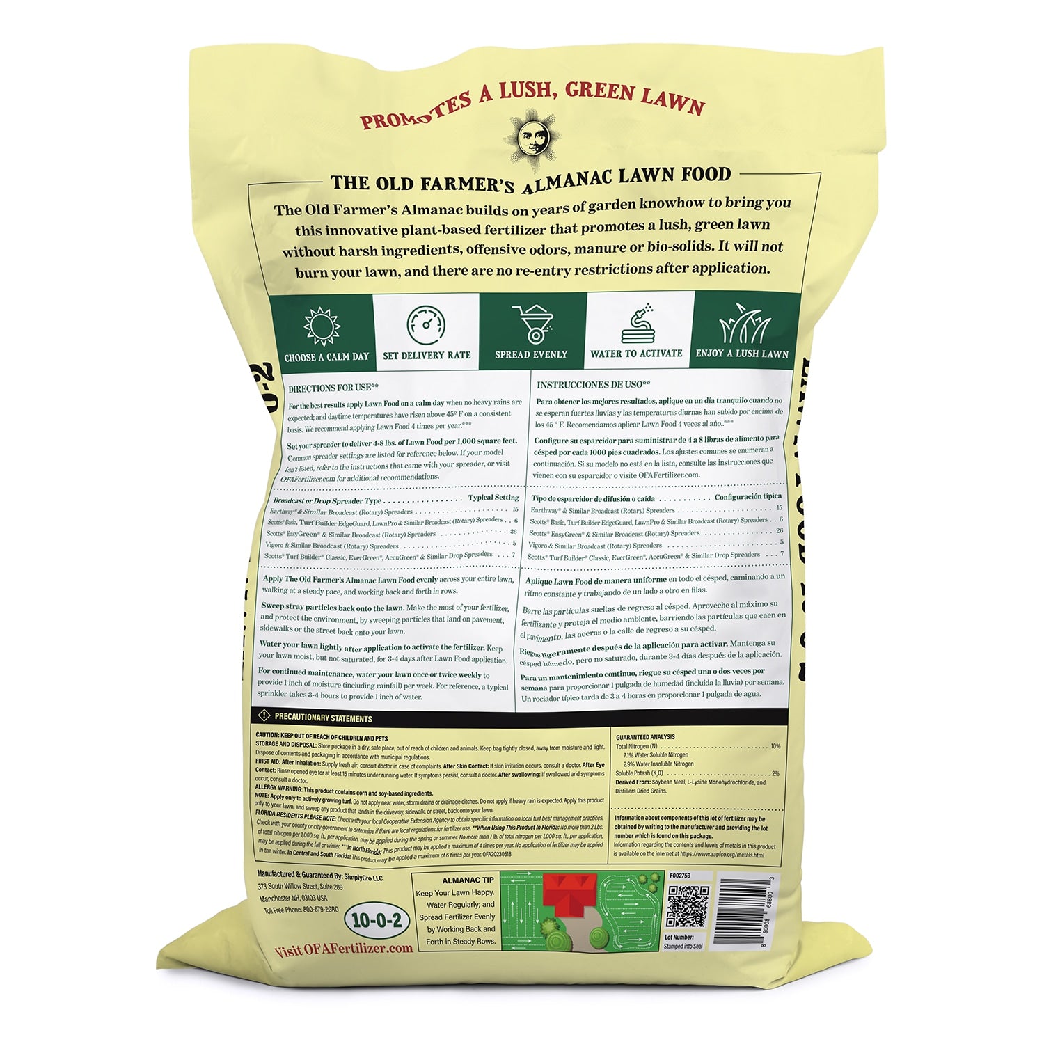 farmer's almanac best time to plant grass seed The Old Farmer's Almanac Lawn Food 10-0-2
