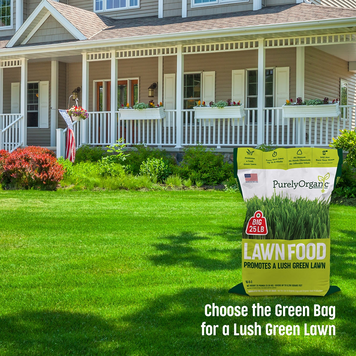 Lawn Food on Grass in Front of a house 