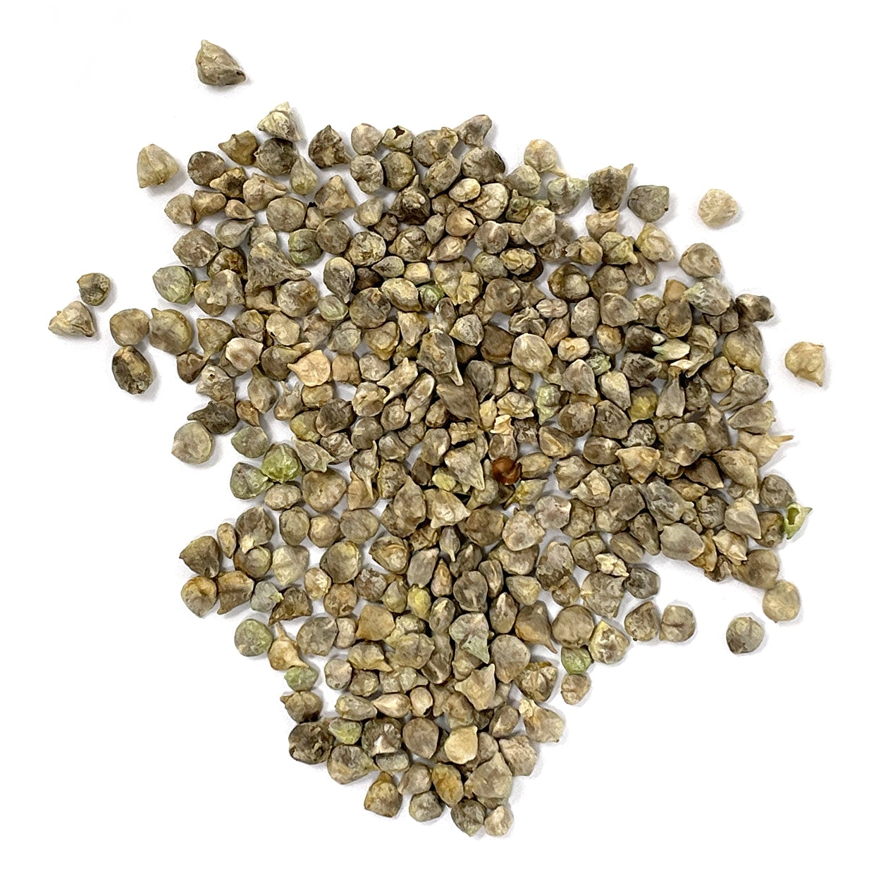 A close view of seeds on a white background 