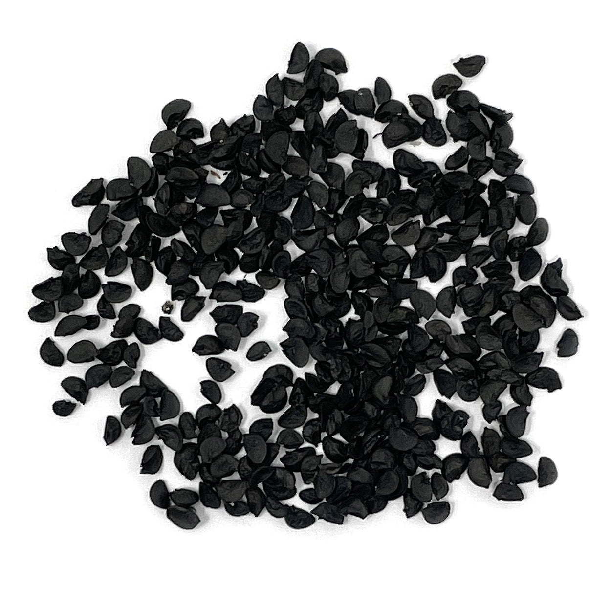 A close view of seeds on a white background 