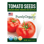 Purely Organic Ponderosa Red Beefsteak Tomato Seeds - USDA Organic, Non-GMO, Open Pollinated, Heirloom, USA Origin, Vegetable Seeds