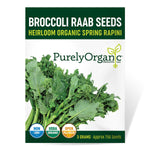 Purely Organic Spring Rapini Broccoli Raab Seeds - USDA Organic, Non-GMO, Open Pollinated, Heirloom, USA Origin, Vegetable Seeds