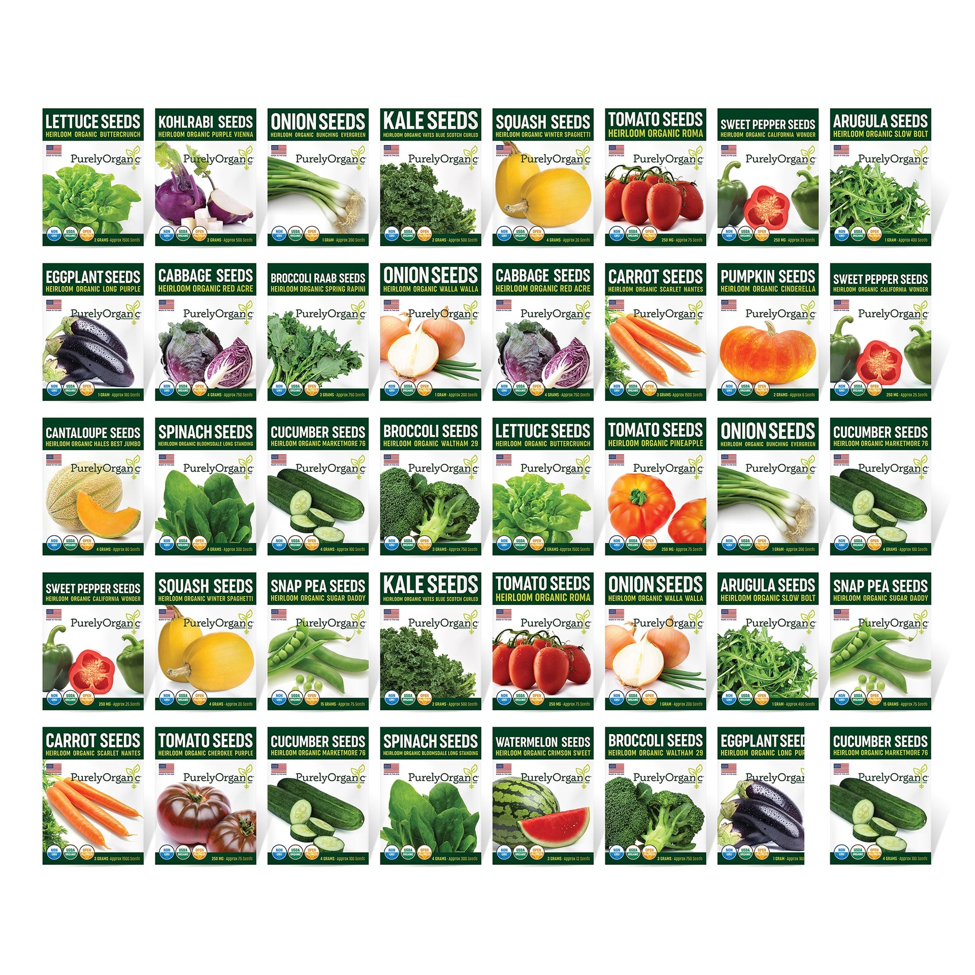 heirloom organic garden seeds Purely Organic Vegetable Seed Variety Pack