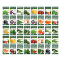 Collection of vegetable seed packets on a white background
