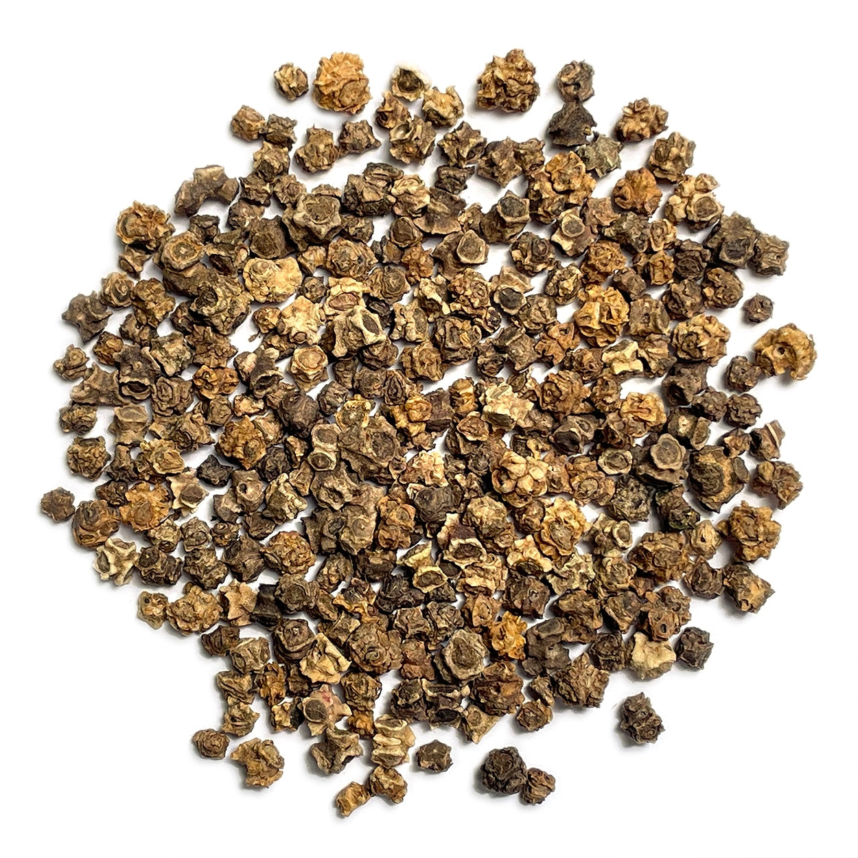 A close view of seeds on a white background 