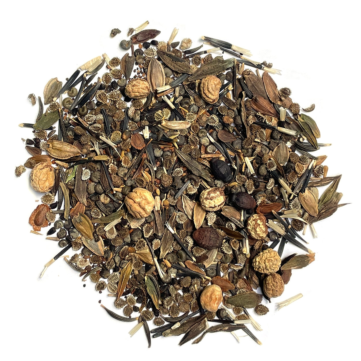 A close view of seeds on a white background 