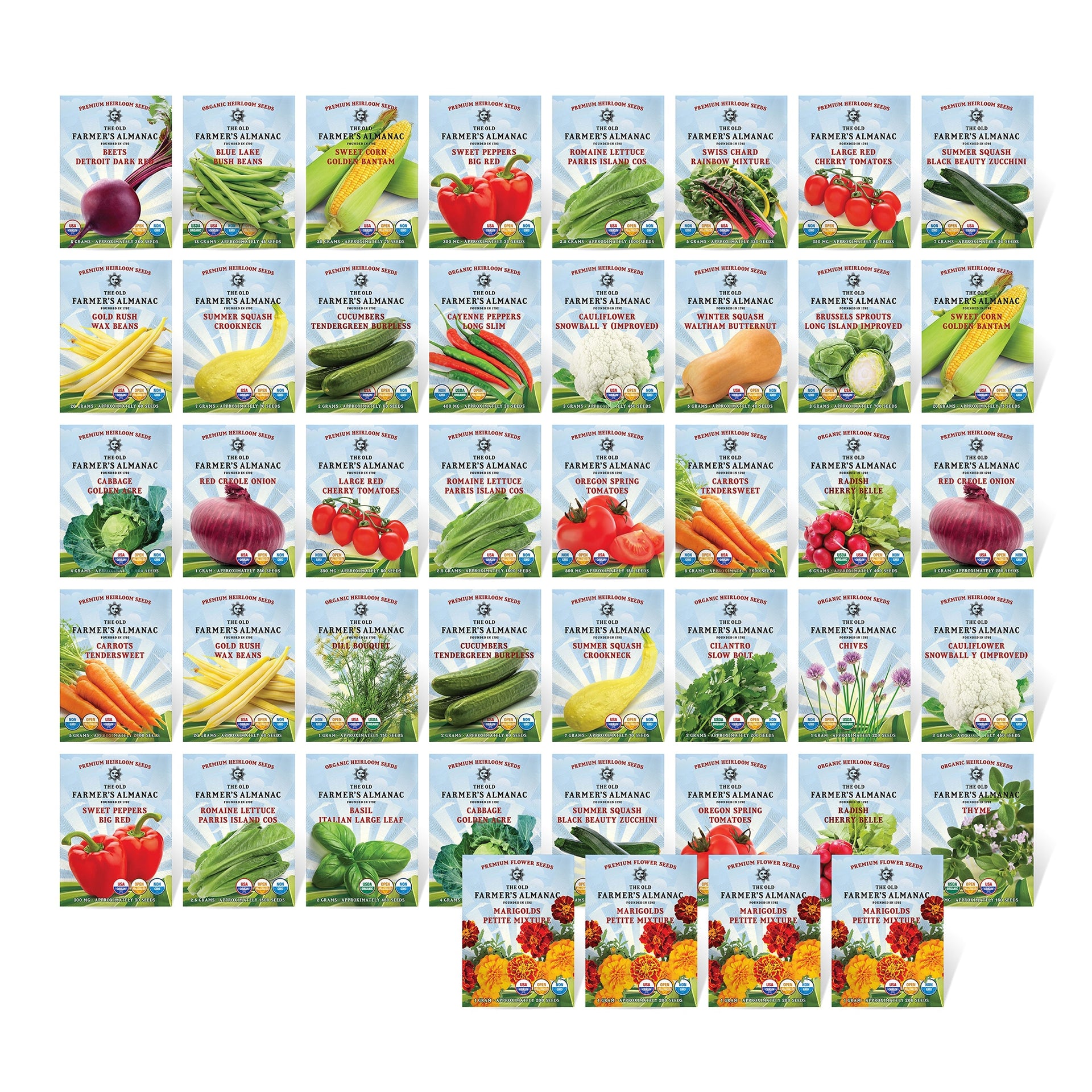 garden seeds variety pack The Old Farmer's Almanac Heirloom Vegetable Seed Variety Pack